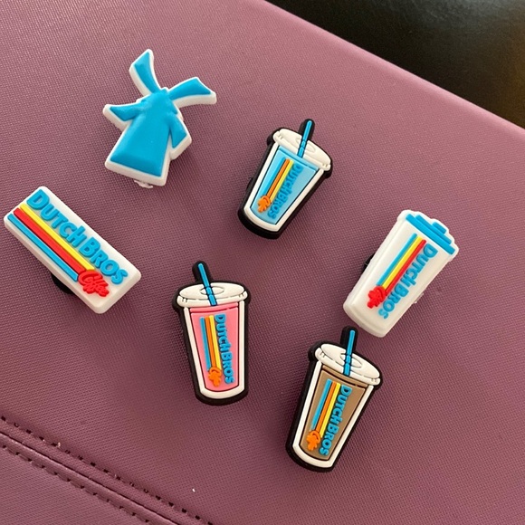 Dutch Bros set of 6 Croc Charms for shoes NWT - Picture 4 of 5